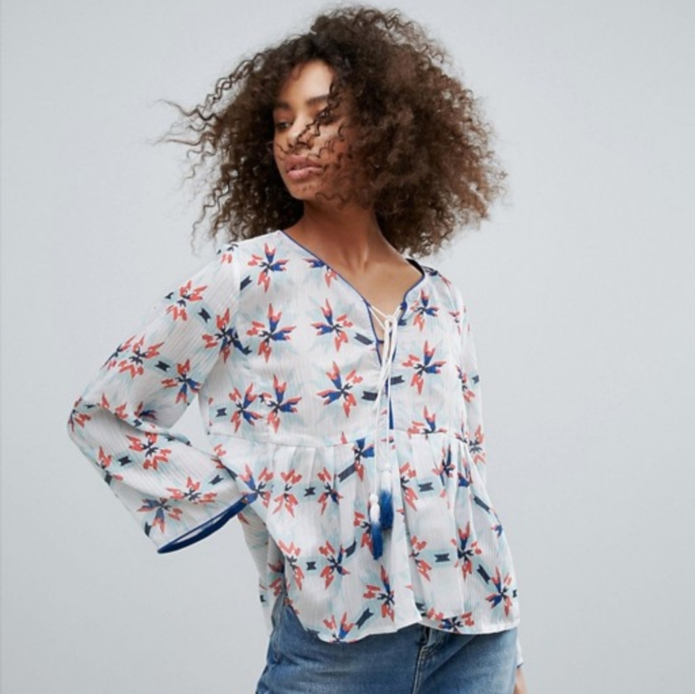 Traffic People Floral long sleeved top boho